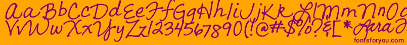 LarasLetters Font – Purple Fonts on Orange Background