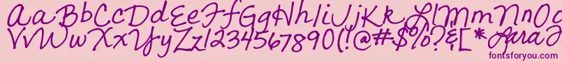 LarasLetters Font – Purple Fonts on Pink Background