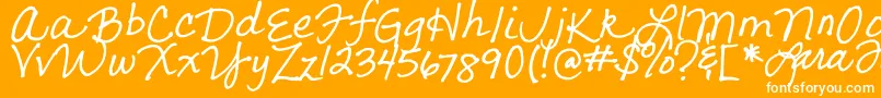 LarasLetters-fontti – valkoiset fontit oranssilla taustalla