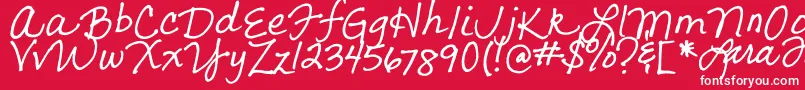 LarasLetters-Schriftart – Weiße Schriften auf rotem Hintergrund