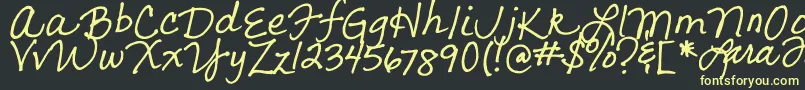 More about LarasLetters Font LarasLetters Font – Yellow Fonts on Black Background