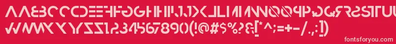 フォントHbmRazedBoldPersonalUseOnly – 赤い背景にピンクのフォント