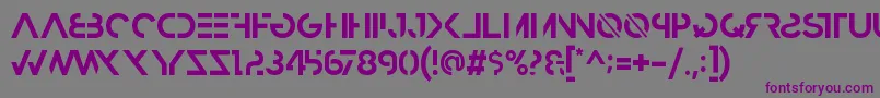 Fonte HbmRazedBoldPersonalUseOnly – fontes roxas em um fundo cinza