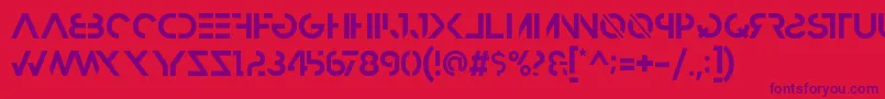 Czcionka HbmRazedBoldPersonalUseOnly – fioletowe czcionki na czerwonym tle