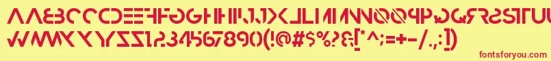 フォントHbmRazedBoldPersonalUseOnly – 赤い文字の黄色い背景