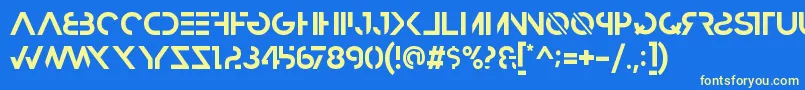 HbmRazedBoldPersonalUseOnly Font – Yellow Fonts on Blue Background