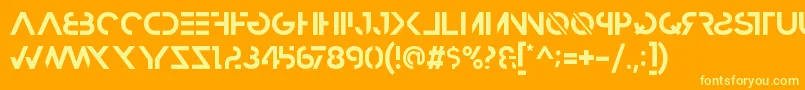 HbmRazedBoldPersonalUseOnly-fontti – keltaiset fontit oranssilla taustalla