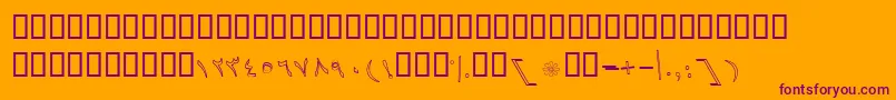 Шрифт BBaranOutlineItalic – фиолетовые шрифты на оранжевом фоне