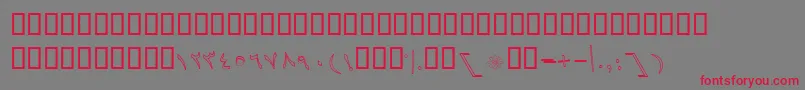 BBaranOutlineItalic Font – Red Fonts on Gray Background