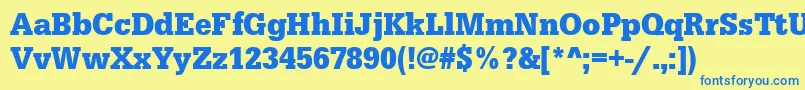 Шрифт UrwegyptiennetextnarBold – синие шрифты на жёлтом фоне