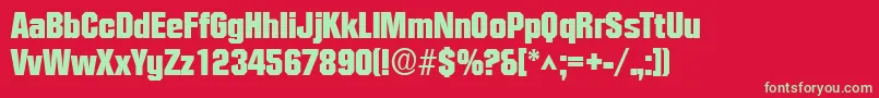 FacetblackRegular Font – Green Fonts on Red Background