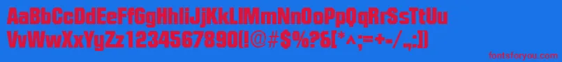 FacetblackRegular Font – Red Fonts on Blue Background