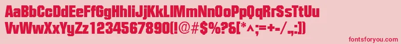 FacetblackRegular Font – Red Fonts on Pink Background