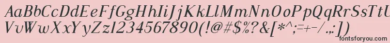 DustismoRomanItalic-fontti – mustat fontit vaaleanpunaisella taustalla
