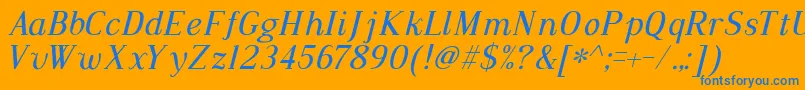 DustismoRomanItalic Font – Blue Fonts on Orange Background