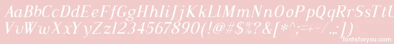 DustismoRomanItalic-Schriftart – Weiße Schriften auf rosa Hintergrund