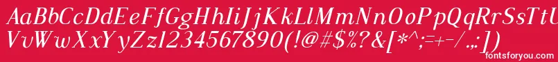 フォントDustismoRomanItalic – 赤い背景に白い文字