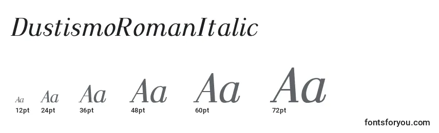DustismoRomanItalic Font Sizes
