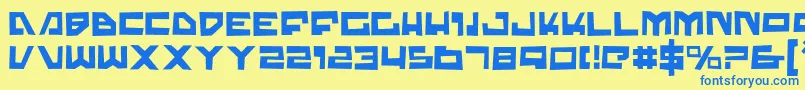 TrajiaTrash Font – Blue Fonts on Yellow Background