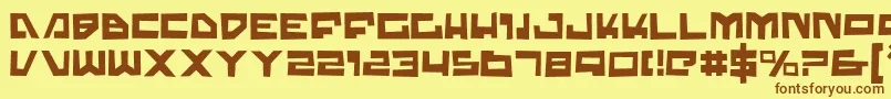 TrajiaTrash Font – Brown Fonts on Yellow Background