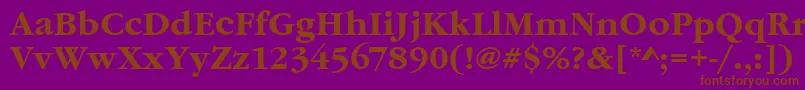 GaramonditcteeBold-Schriftart – Braune Schriften auf violettem Hintergrund