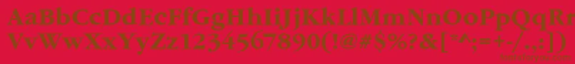 GaramonditcteeBold-Schriftart – Braune Schriften auf rotem Hintergrund
