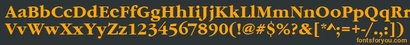 Czcionka GaramonditcteeBold – pomarańczowe czcionki na czarnym tle