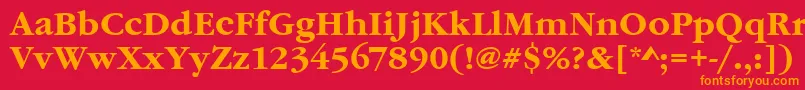 フォントGaramonditcteeBold – 赤い背景にオレンジの文字