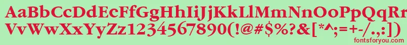 GaramonditcteeBold Font – Red Fonts on Green Background