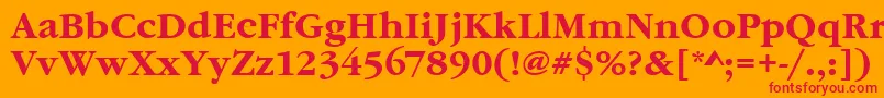 フォントGaramonditcteeBold – オレンジの背景に赤い文字