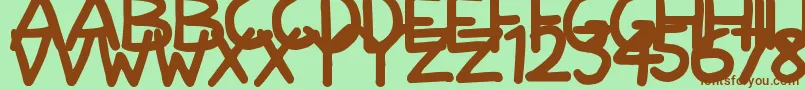 Fonte NerdyNorms – fontes marrons em um fundo verde