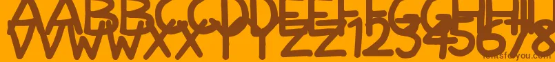 Czcionka NerdyNorms – brązowe czcionki na pomarańczowym tle