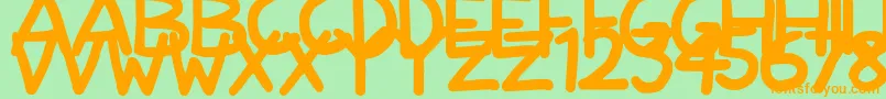 NerdyNorms Font – Orange Fonts on Green Background