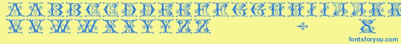 Gingerbread Font – Blue Fonts on Yellow Background