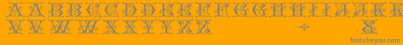 Gingerbread-Schriftart – Graue Schriften auf orangefarbenem Hintergrund