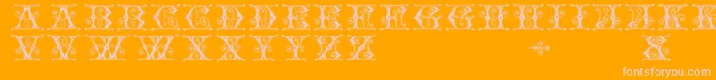 Gingerbread-Schriftart – Rosa Schriften auf orangefarbenem Hintergrund