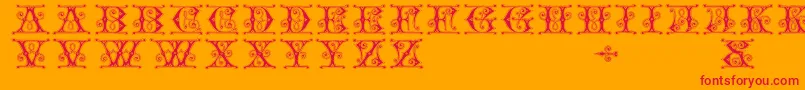 Gingerbread-Schriftart – Rote Schriften auf orangefarbenem Hintergrund