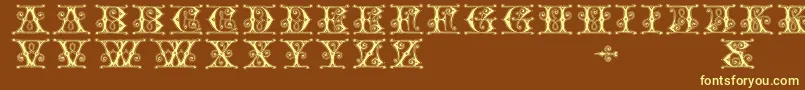 Gingerbread-Schriftart – Gelbe Schriften auf braunem Hintergrund