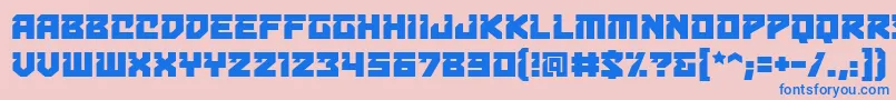 フォントBulletproofdecobb – ピンクの背景に青い文字