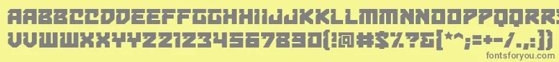 フォントBulletproofdecobb – 黄色の背景に灰色の文字