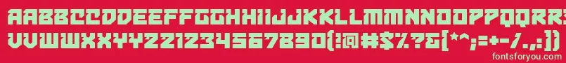 フォントBulletproofdecobb – 赤い背景に緑の文字