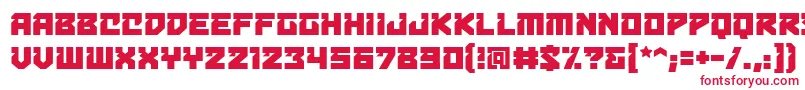 フォントBulletproofdecobb – 白い背景に赤い文字