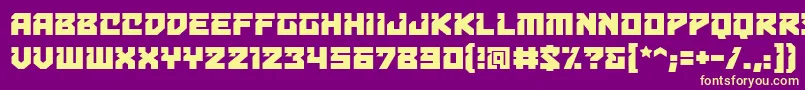 Bulletproofdecobb-Schriftart – Gelbe Schriften auf violettem Hintergrund