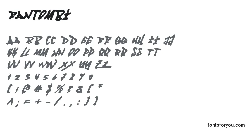 Шрифт Fantombi – алфавит, цифры, специальные символы