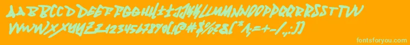 Fantombi Font – Green Fonts on Orange Background