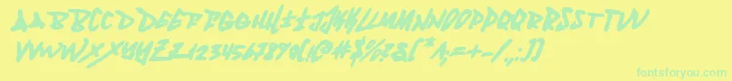 Fantombi Font – Green Fonts on Yellow Background