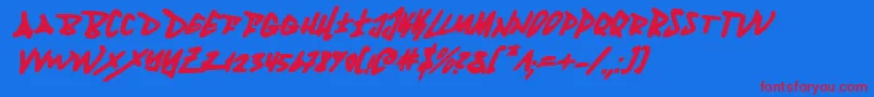 Fantombi Font – Red Fonts on Blue Background