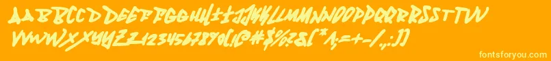 Fantombi Font – Yellow Fonts on Orange Background