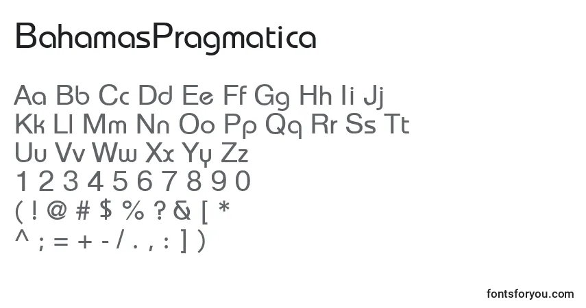 BahamasPragmatica-fontti – aakkoset, numerot, erikoismerkit