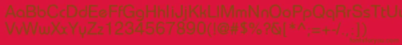 BahamasPragmatica-Schriftart – Braune Schriften auf rotem Hintergrund